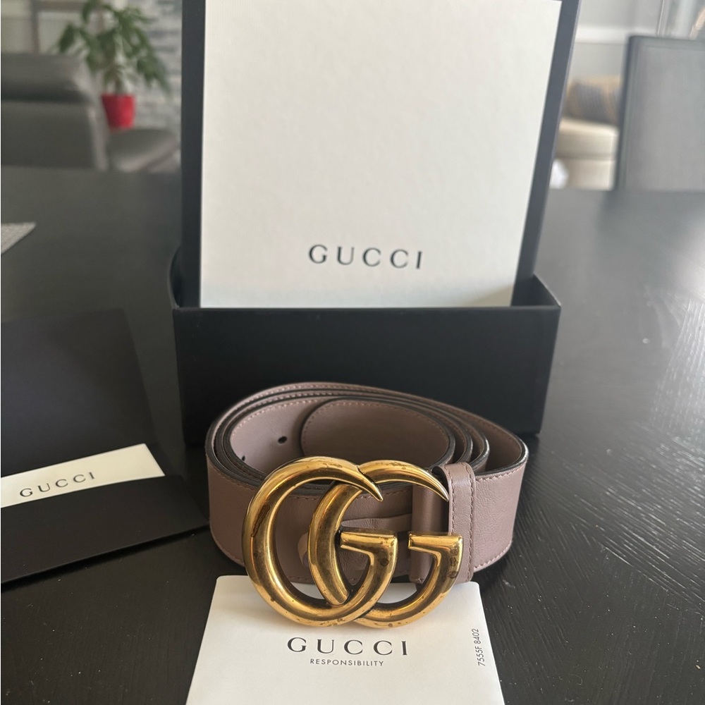 Gucci Womens GG Marmont wide soft leqther belt. Size 90.